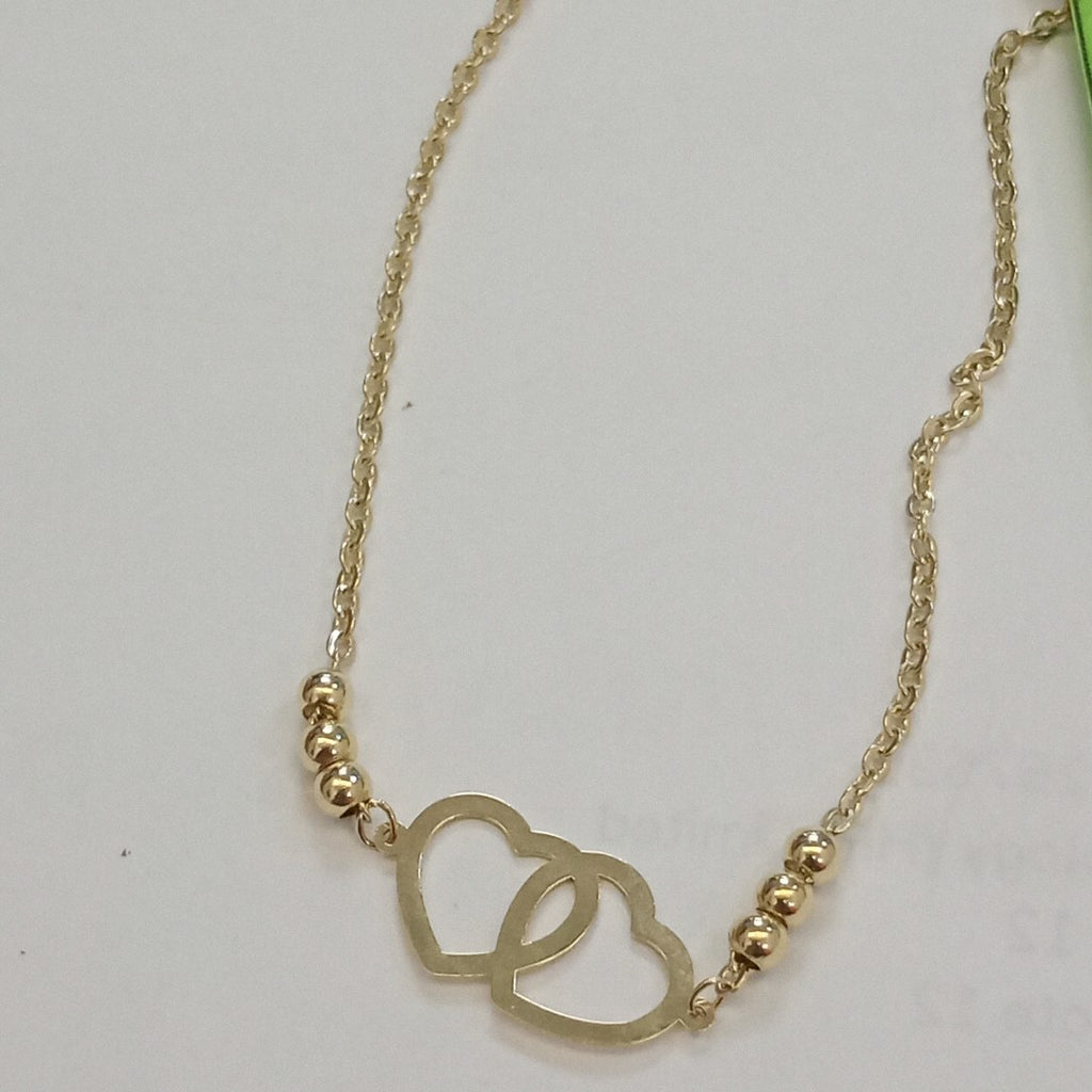 PULSERA TEJIDO ESPECIAL C CORAZONES 14K 18 CM 1.7 GR (NUEVO)