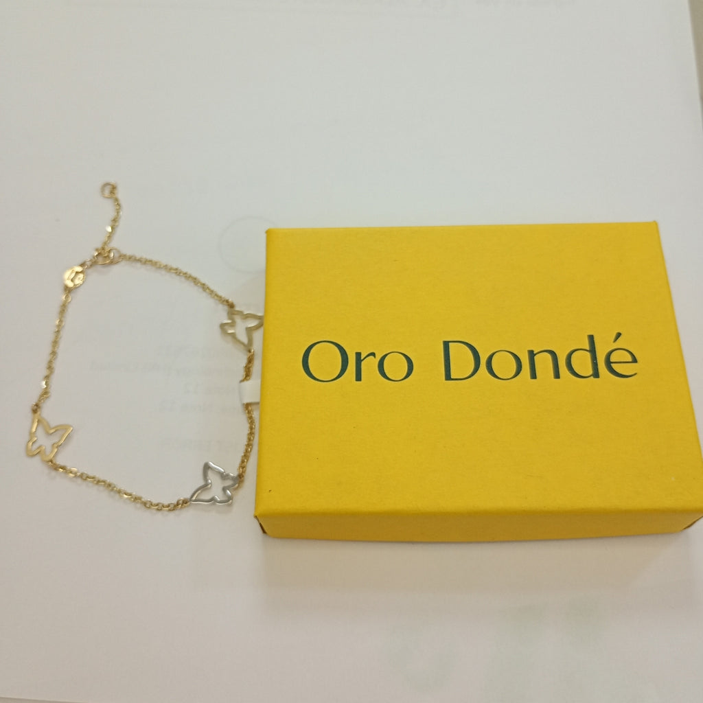 PULSERA ESPECIAL C MARIPOSAS 14K 18 CM 1.7 GR (NUEVO)