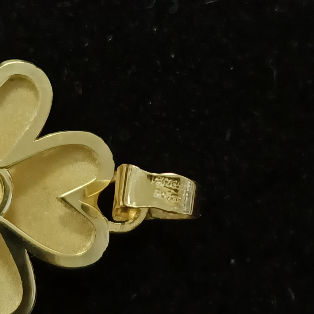 DIJE FIG TREBOL C CIRCONIA 14K 0.8 GR (NUEVO)