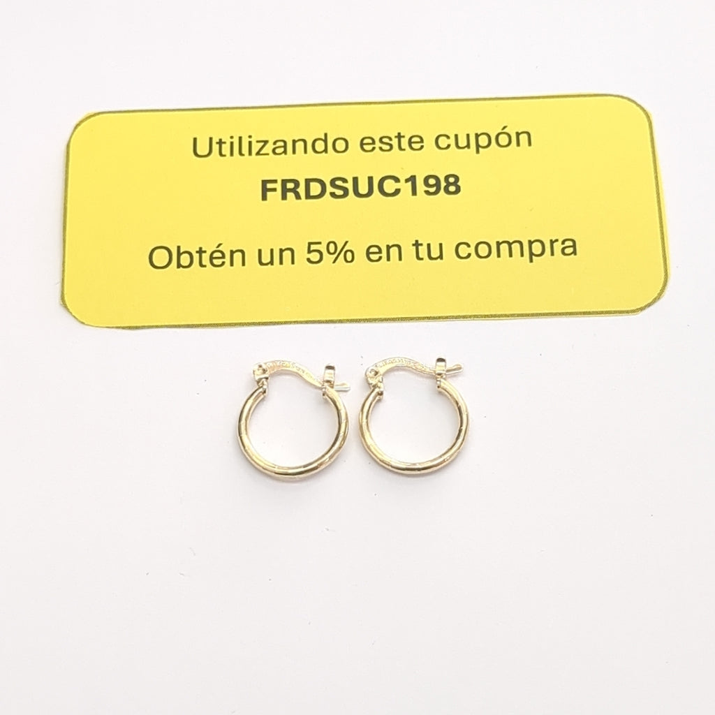 ARETES ARRACADAS ESTRIADAS 14K 1.4 GR (NUEVO)