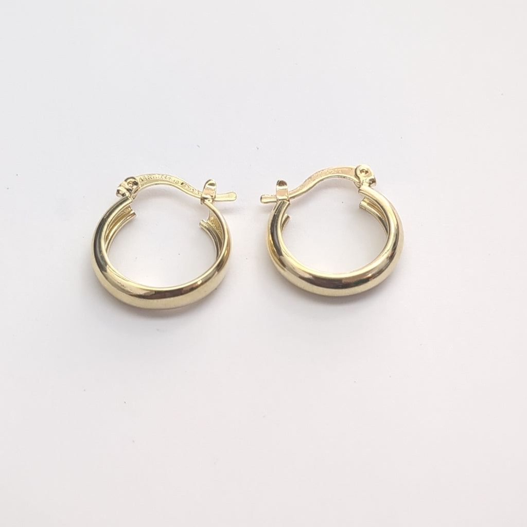 ARETES TEJIDO ARRACADAS LISAS 14K 2.2 GR (NUEVO)