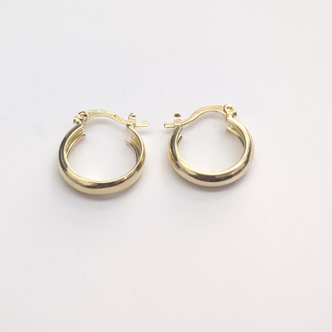 ARETES TEJIDO ARRACADAS LISAS 14K 2.2 GR (NUEVO)