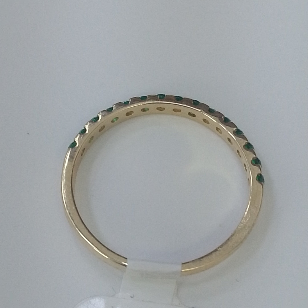 ANILLO ANILLITO MEDIA CHURUMBELA C PDRAS COLOR VERDE 14K 7 TALLA 1.5 GR (NUEVO)