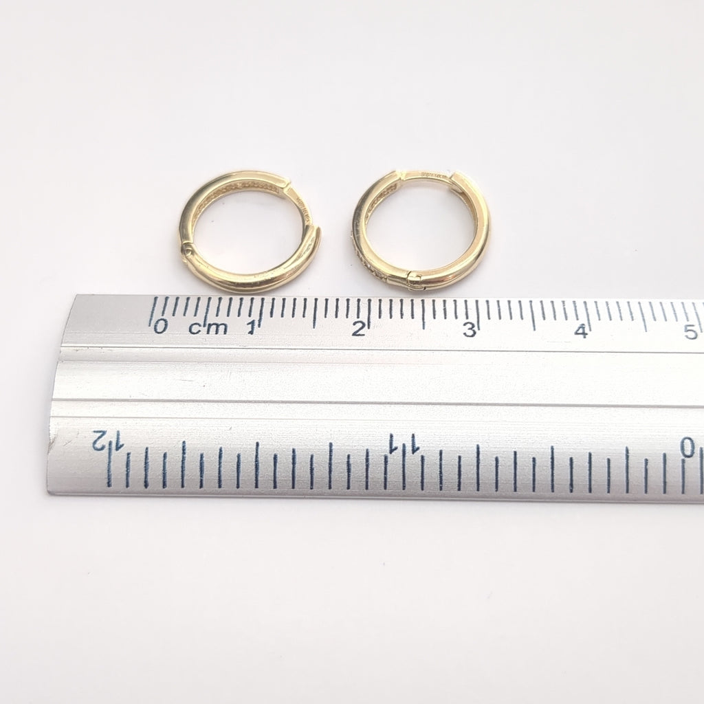 ARETES ARRACADA C CIRCONIAS 14K 1.6 GR (NUEVO)