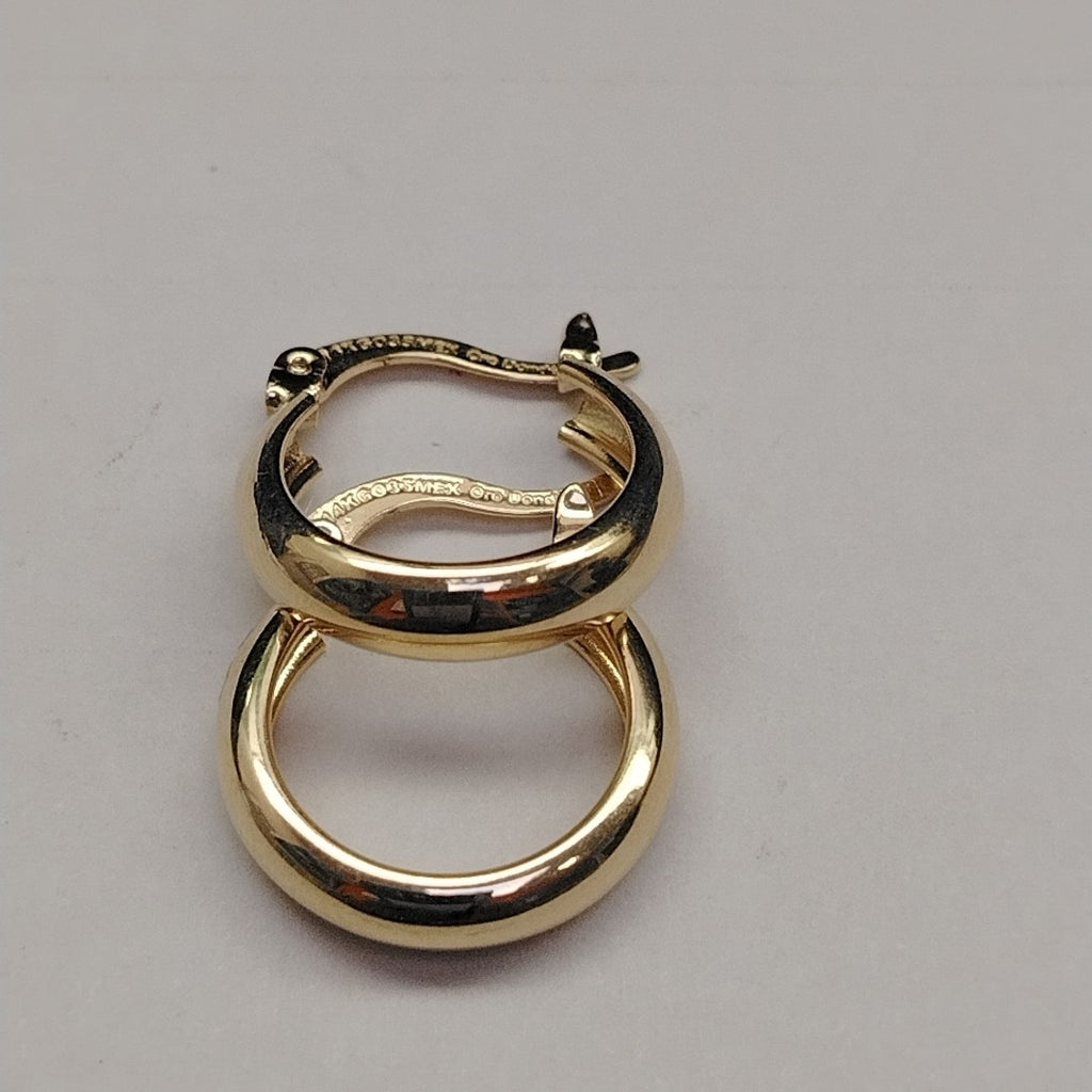 ARETES TEJIDO ARRACADAS LISAS 14K 2.1 GR (NUEVO)