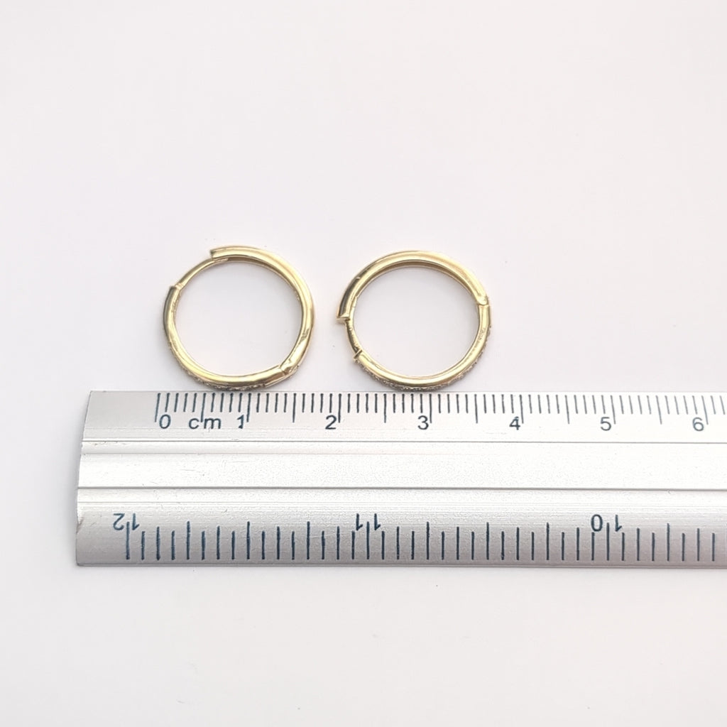 ARETES ARRACADAS C CIRCONIAS 14K 2.1 GR (NUEVO)