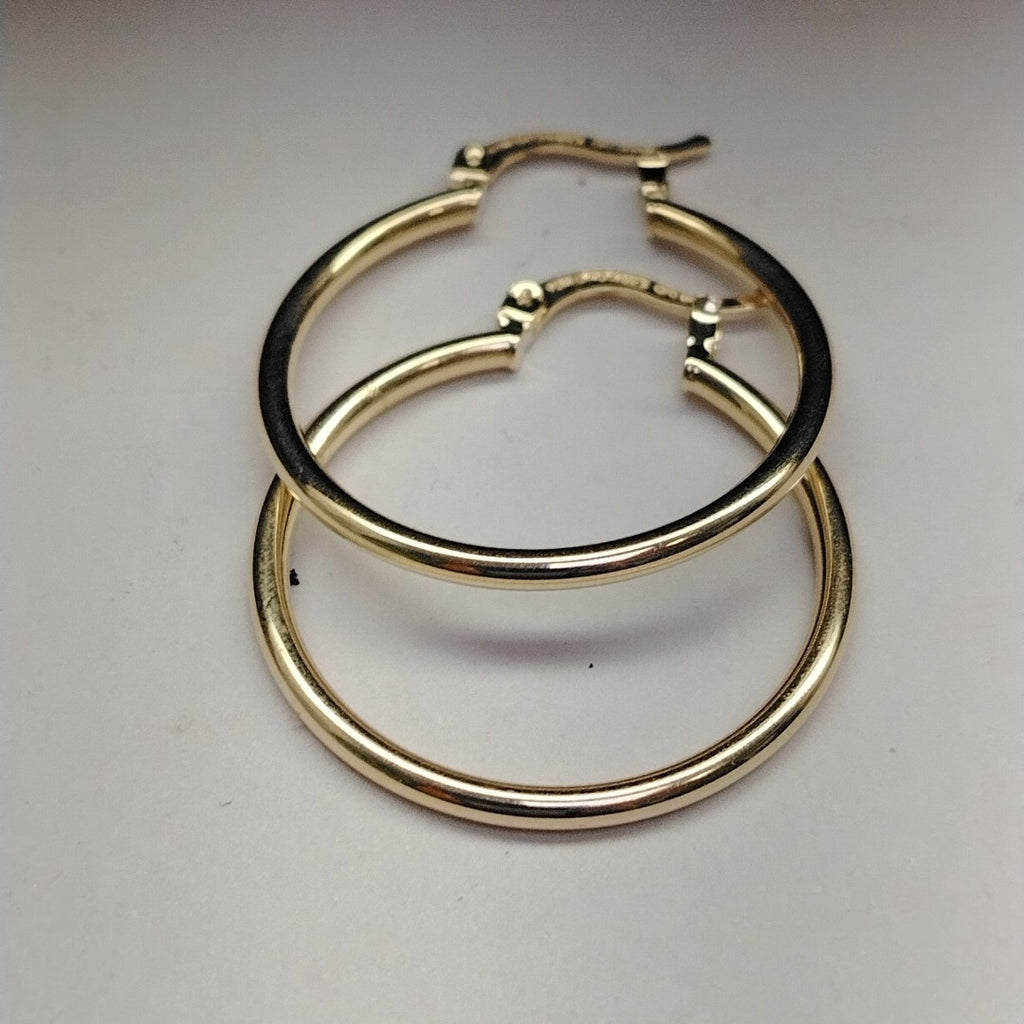 ARETES TEJIDO ARRACADAS LISAS 14K 1.6 GR (NUEVO)