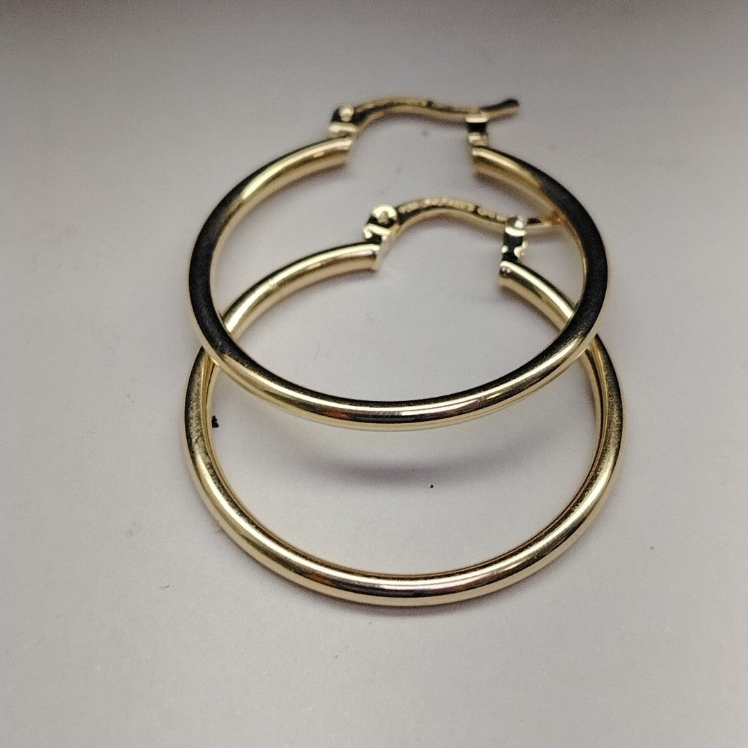 ARETES TEJIDO ARRACADAS LISAS 14K 1.6 GR (NUEVO)
