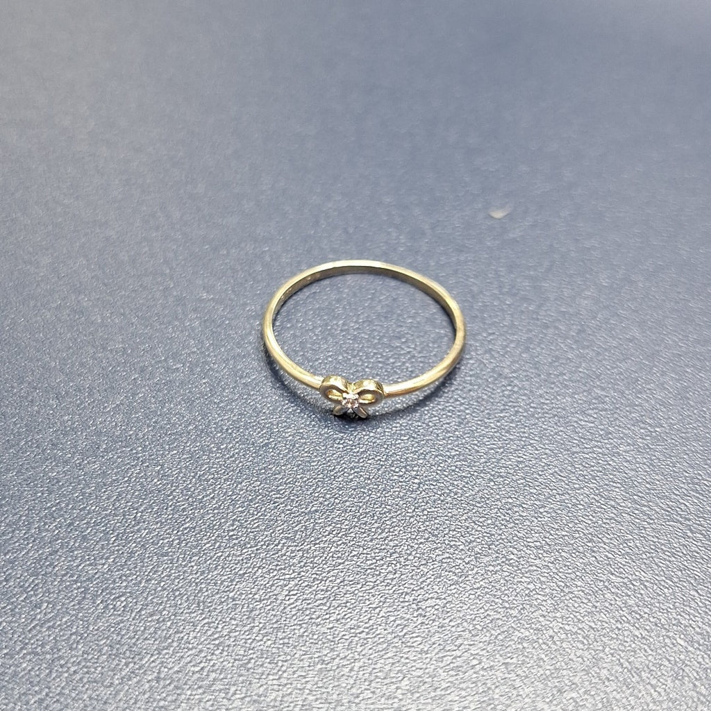 ANILLO ANILLITO FIG MOÑO C CIRCONIAS 14K 9 TALLA 1 GR (NUEVO)