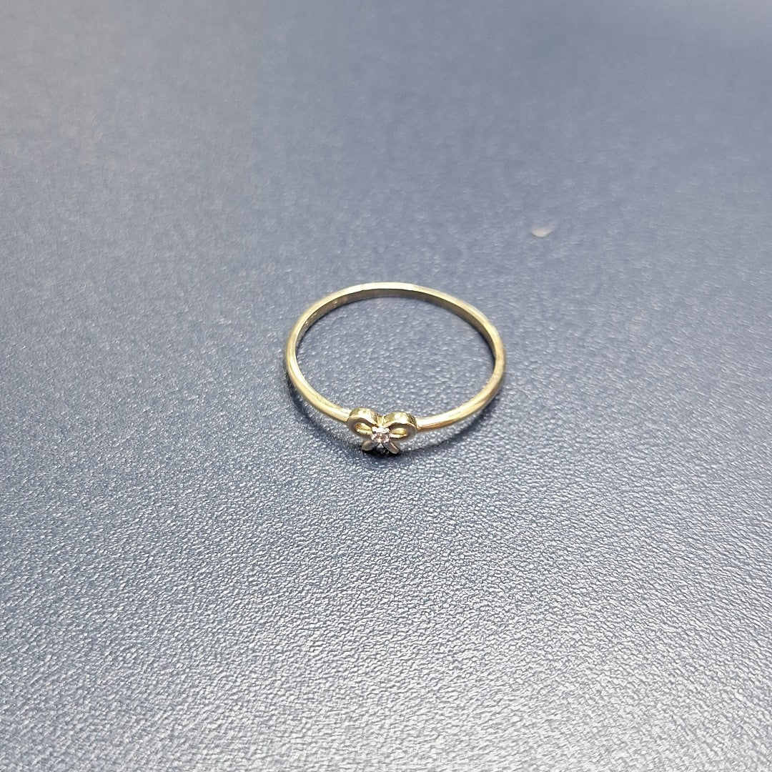 ANILLO ANILLITO FIG MOÑO C CIRCONIAS 14K 9 TALLA 1 GR (NUEVO)