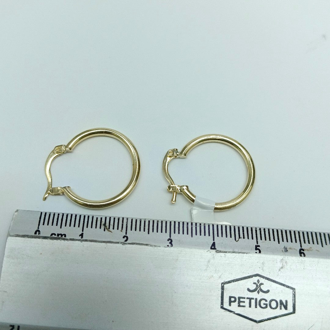 ARETES TEJIDO ARRACADAS LISAS 14K 1.1 GR (NUEVO)