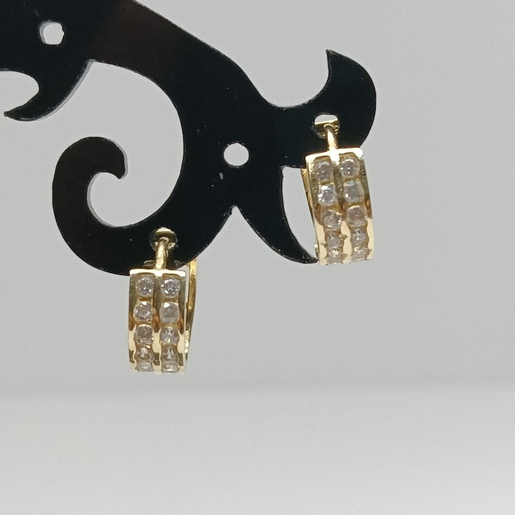 ARETES HUGGIES C CIRCONIAS 14K 1.7 GR (NUEVO)