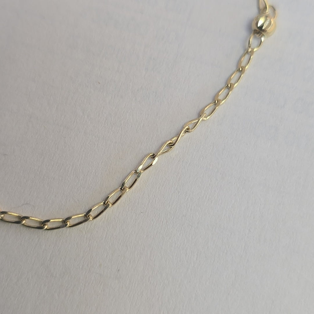 PULSERA ESPECIAL CON ESTRELLA Y CIRCONIAS 14K 18 CM 1.5 GR (NUEVO)