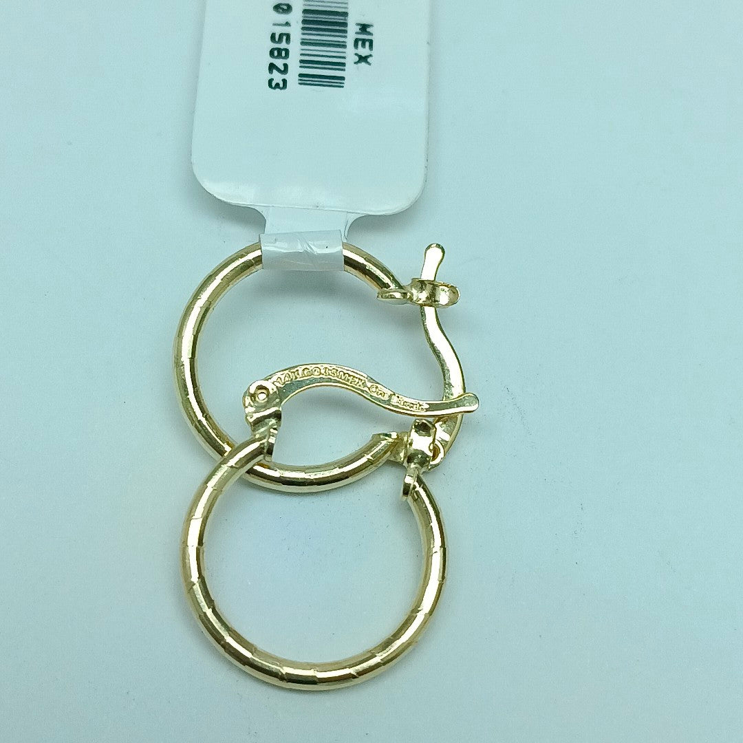 ARETES ARRACADAS ESTRIADAS 14K 1.4 GR (NUEVO)