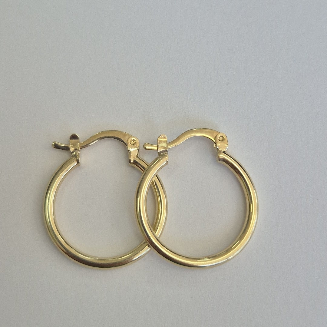 ARETES TEJIDO ARRACADAS LISAS 14K 1.2 GR (NUEVO)