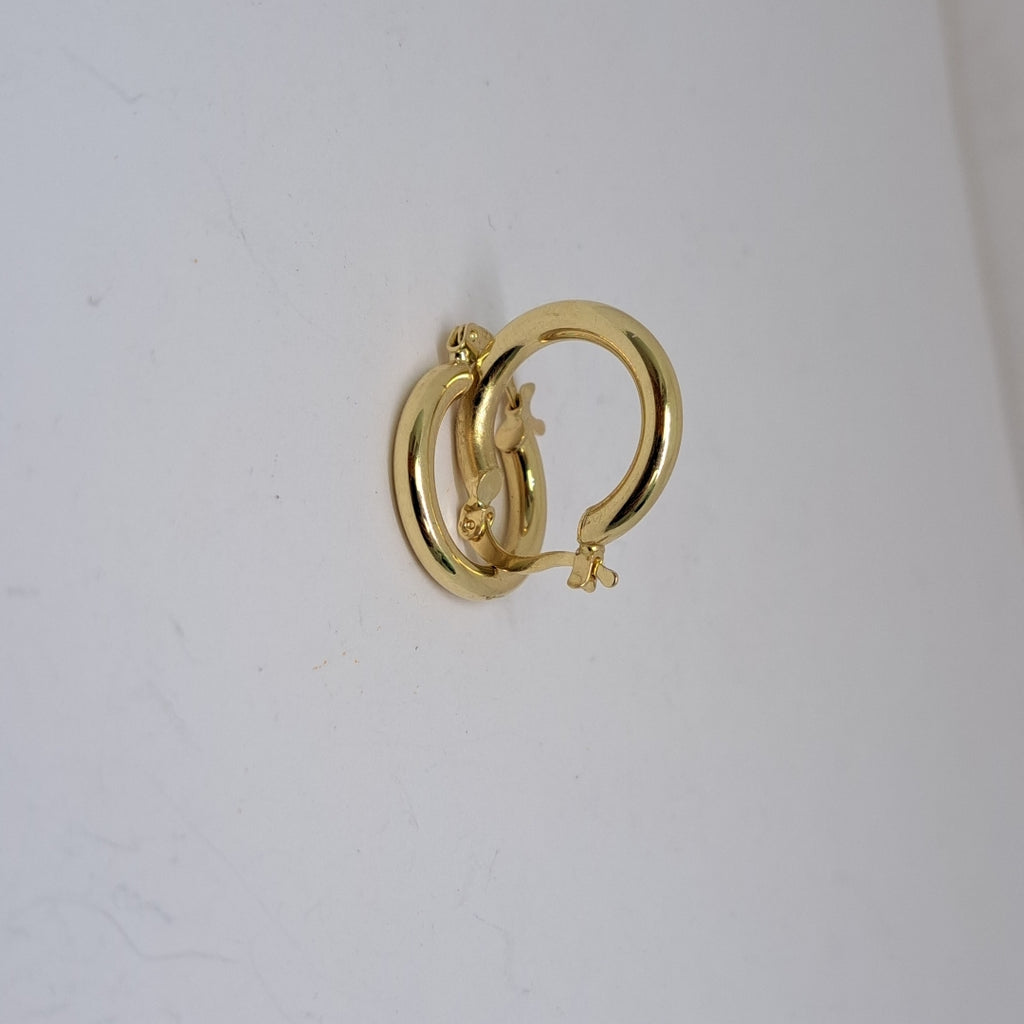 ARETES TEJIDO ARRACADAS LISAS 14K 1.6 GR (NUEVO)