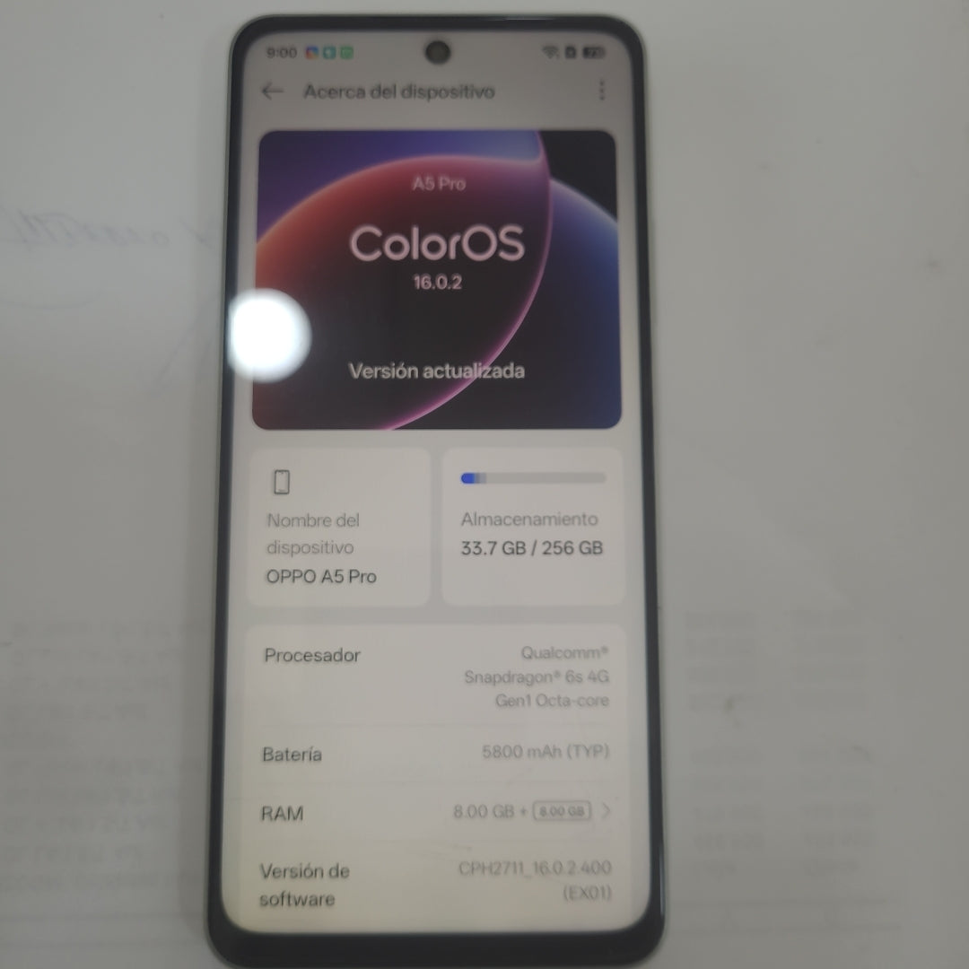 CELULAR OPPO A5 PRO CPH2711 (2025) 256 GB 8 GB RAM (SEMINUEVO)