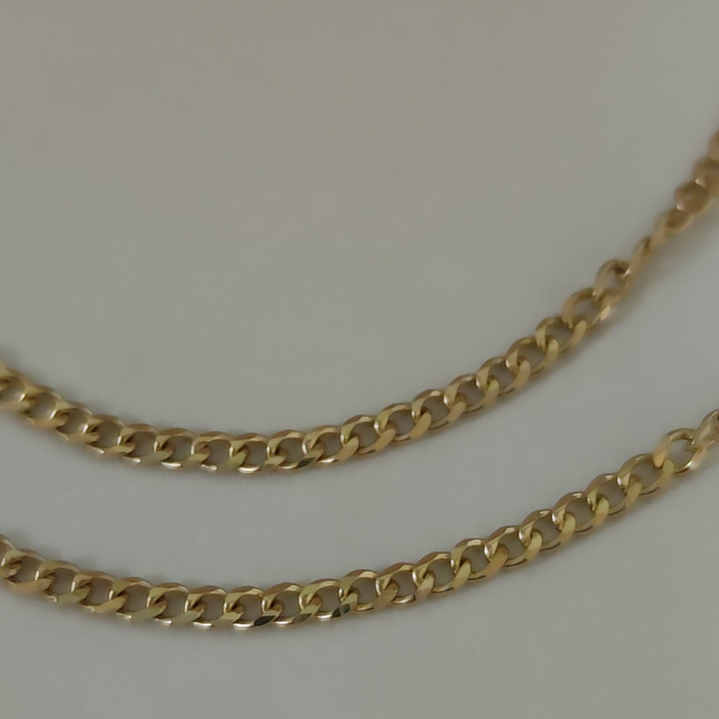 CADENAS TEJIDO BARBADA ORO 10K 55 CM 3.8 GR (NUEVO)