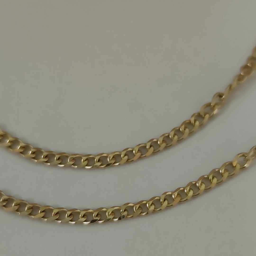 CADENAS TEJIDO BARBADA ORO 10K 55 CM 3.8 GR (NUEVO)