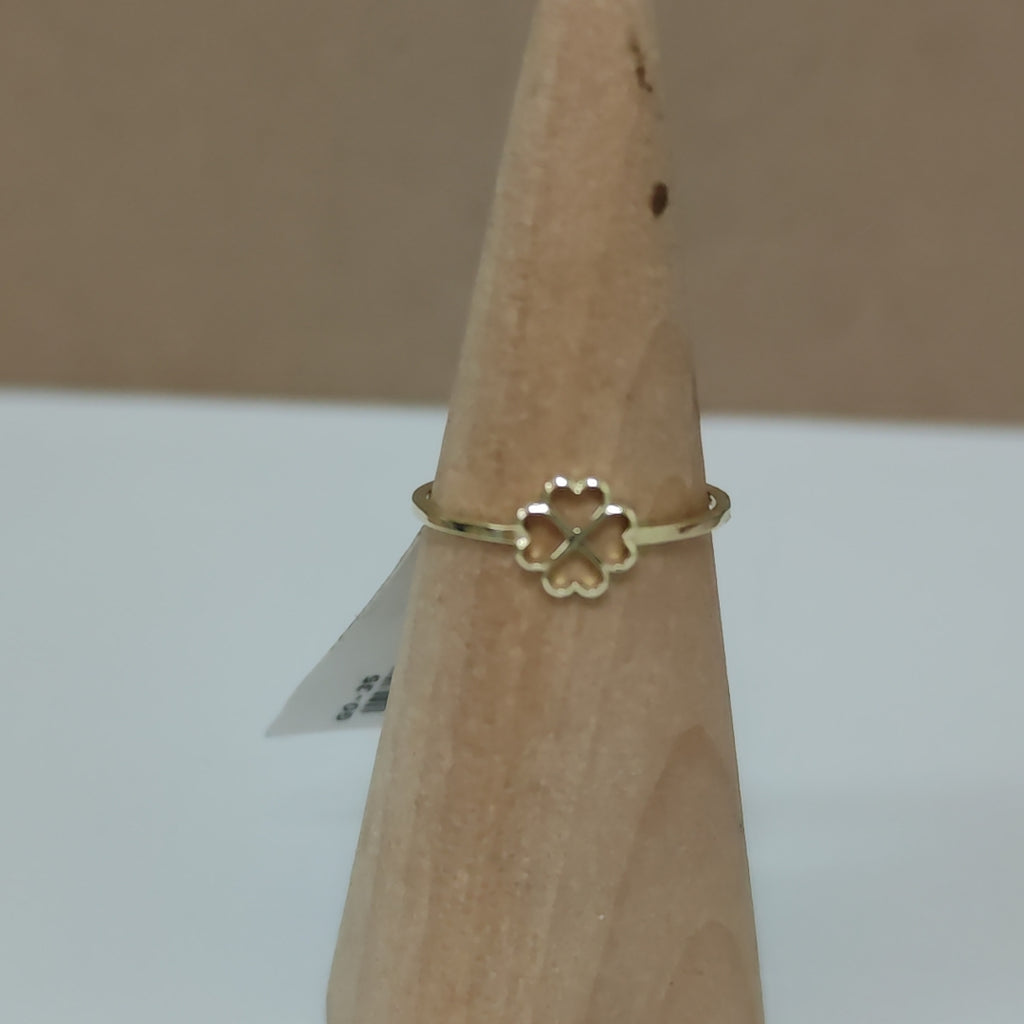 ANILLOS ANILLITO FIG TREBOL 4 HOJAS 10K TALLA 8 0.8 GR (NUEVO)