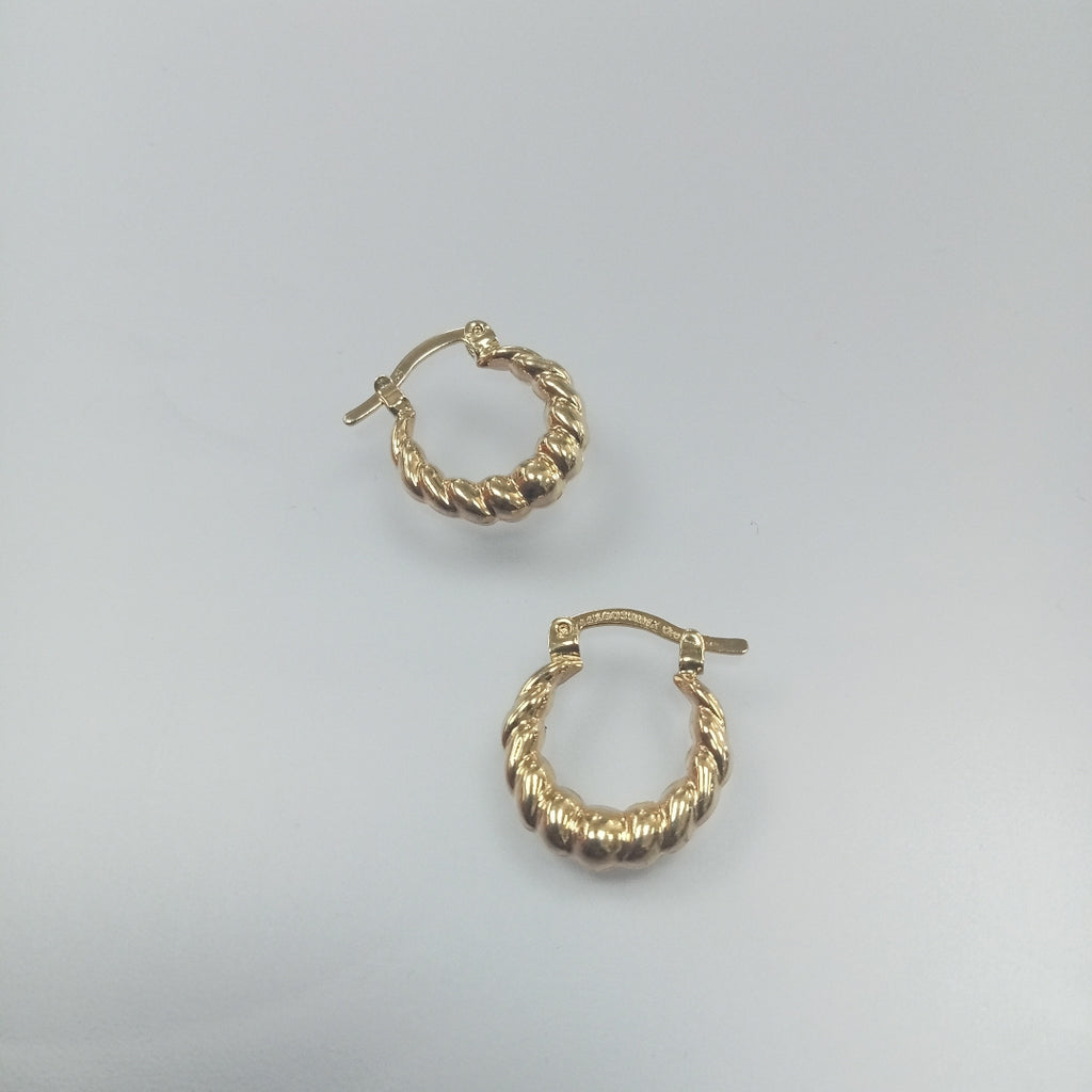 ARETES ARRACADAS TZL HUECAS 14K 1.5 GR (NUEVO)