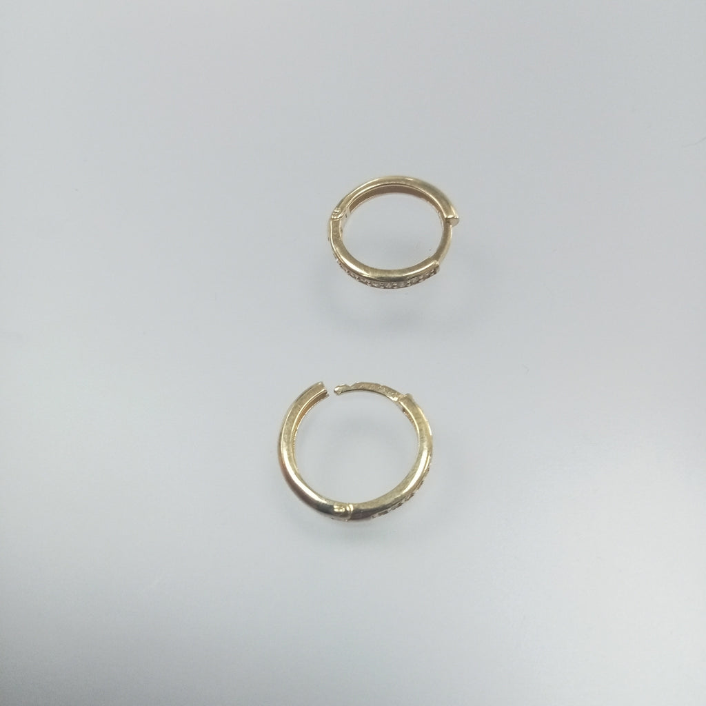 ARETES HUGGIES C CIRCONIA 14K 1.6 GR (NUEVO)