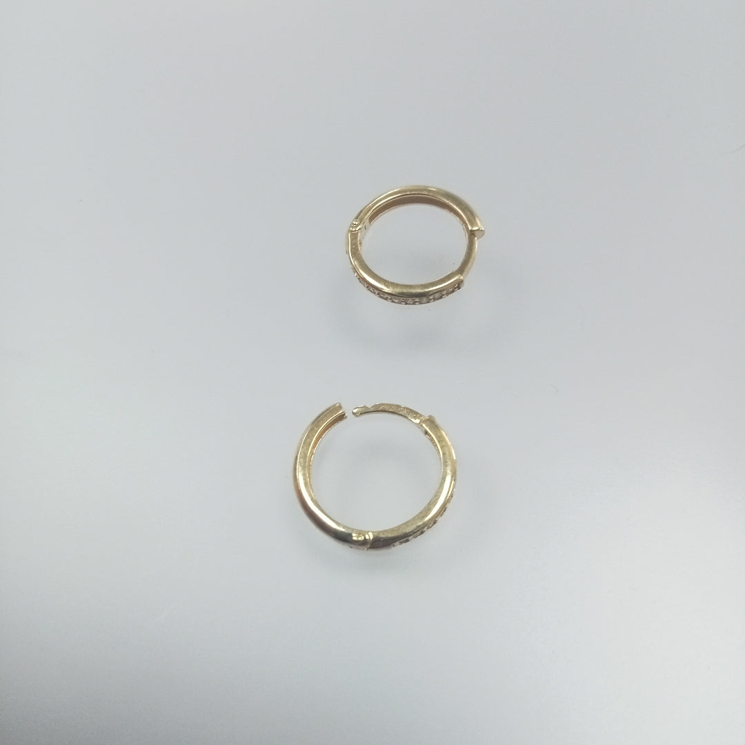 ARETES HUGGIES C CIRCONIA 14K 1.6 GR (NUEVO)