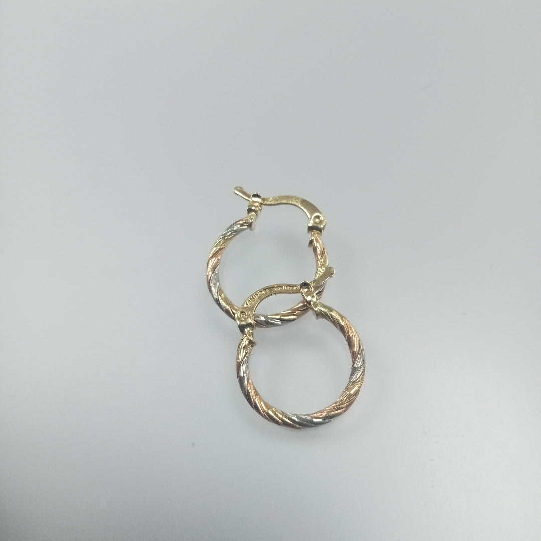 ARETES ARRACADAS COMBINADAS 14K 2 GR (NUEVO)