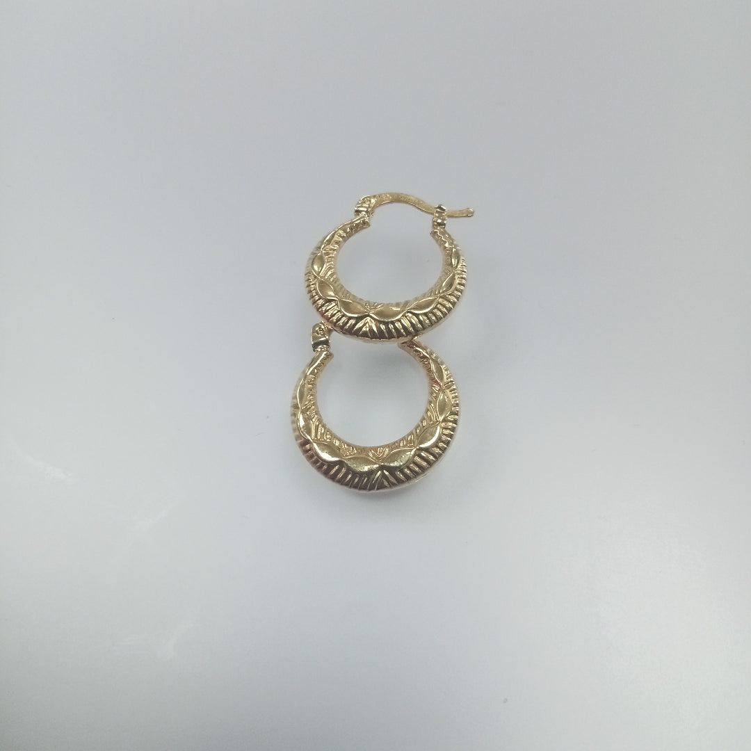 ARETES ARRACADAS HUECAS 14K 1.9 GR (NUEVO)
