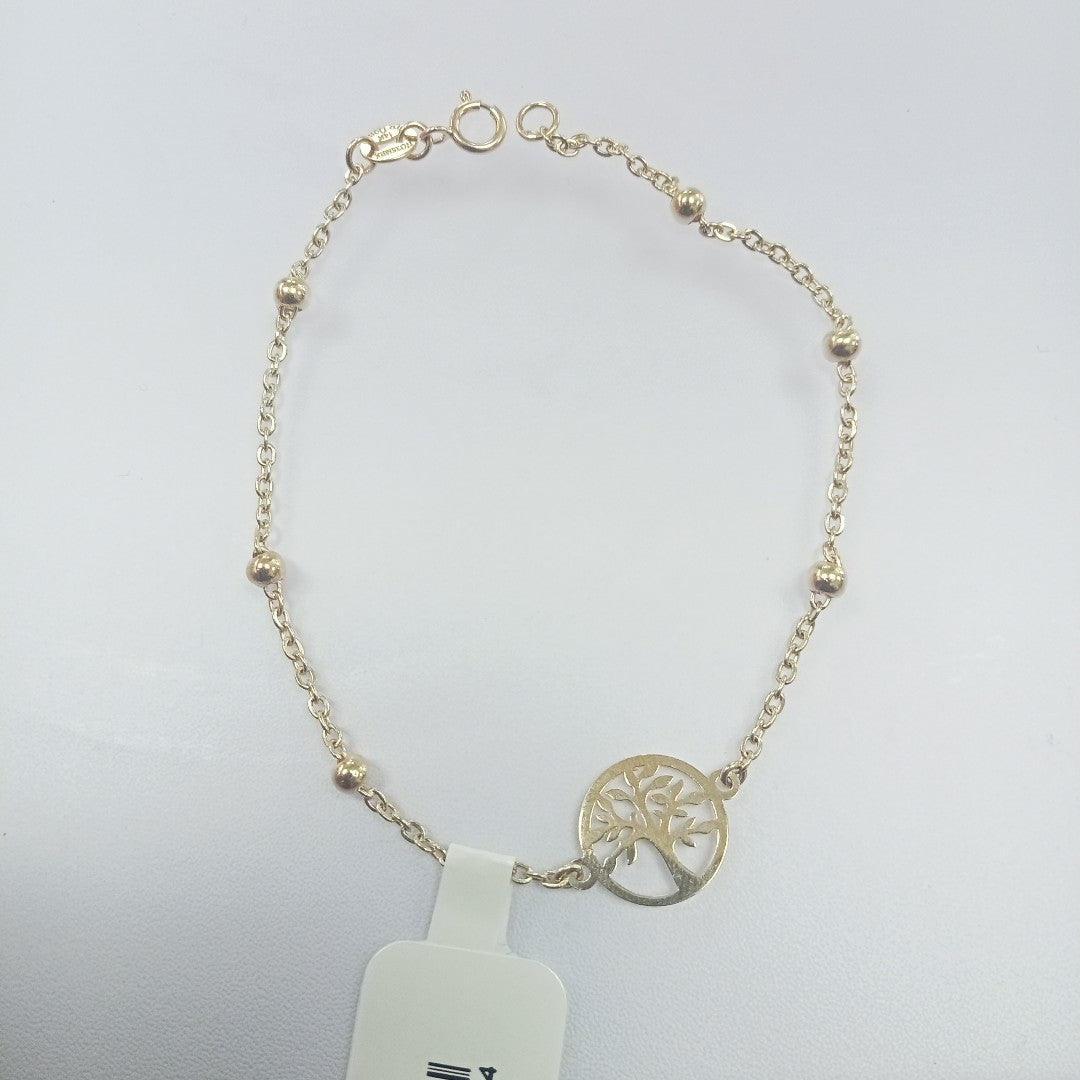 PULSERA TEJIDO ESPECIAL ARBOL 14K 18 CM 1.7 GR (NUEVO)