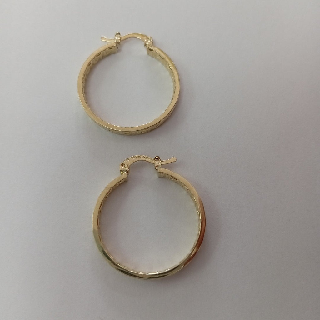 ARETES TEJIDO ARRACADA CON GRECAS 14K 2.8 GR (NUEVO)