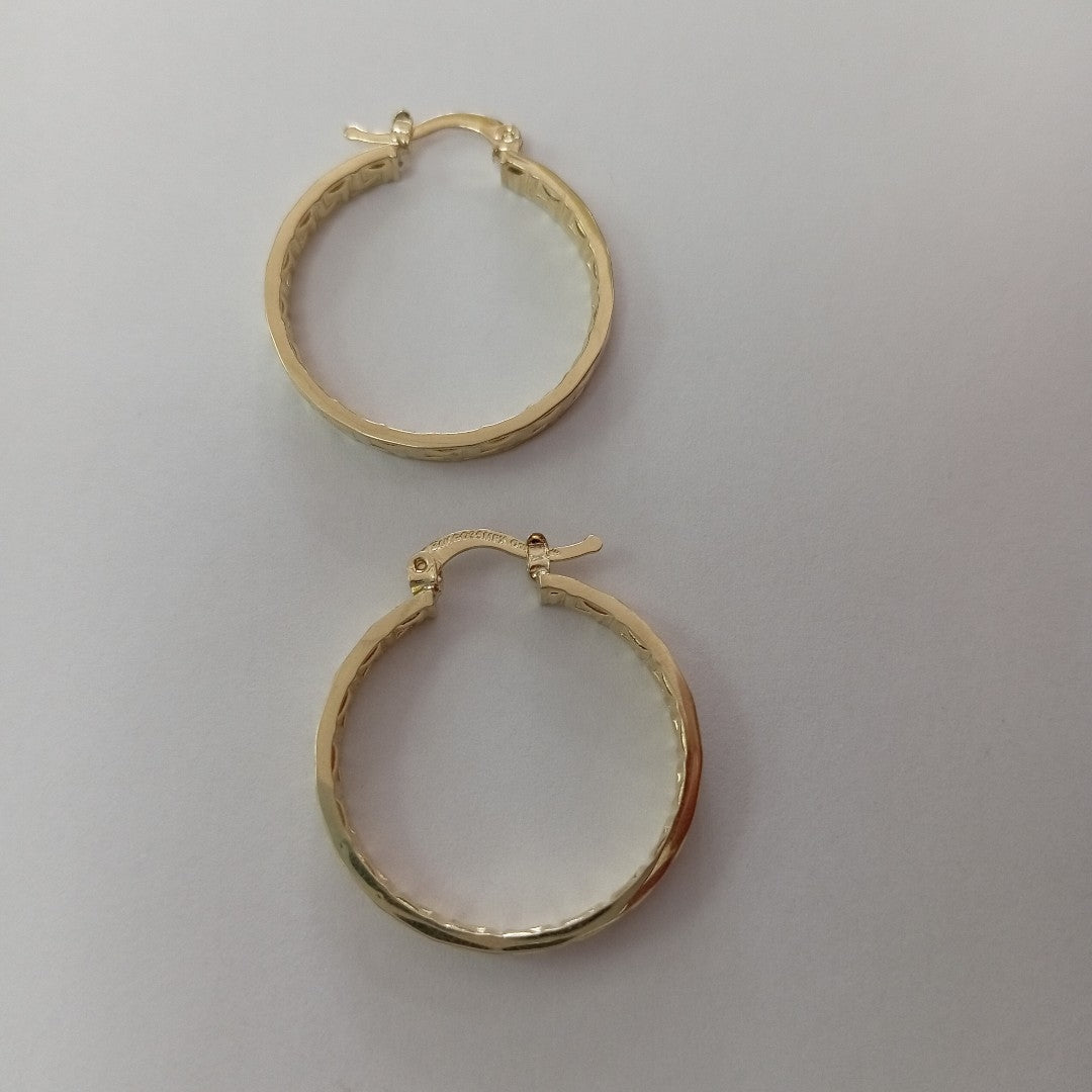 ARETES TEJIDO ARRACADA CON GRECAS 14K 2.8 GR (NUEVO)
