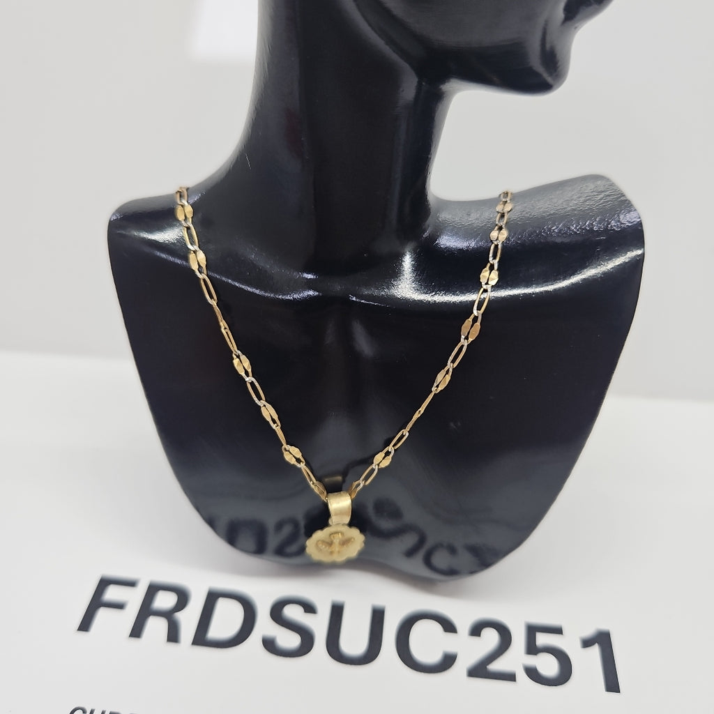 CADENA,MEDALLA RELIGIOSA ORO 10 K 1,80 GRMS (SEMINUEVO)