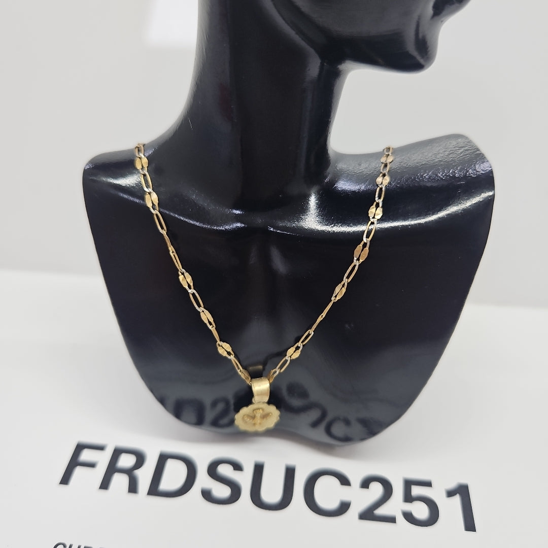 CADENA,MEDALLA RELIGIOSA ORO 10 K 1,80 GRMS (SEMINUEVO)