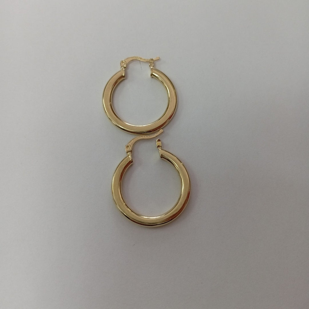 ARETES TEJIDO ARRACADA LISA 14K 2 GR (NUEVO)