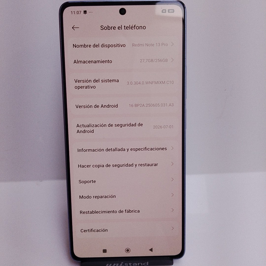 CELULAR XIAOMI REDMI NOTE 13 PRO 23117RA68G (2023) 256 GB 8 GB RAM (SEMINUEVO)