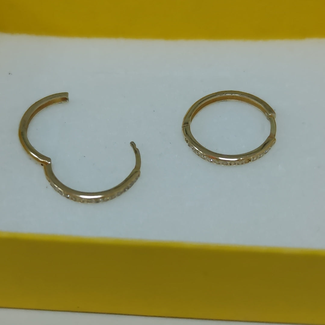 ARETES ARRACADAS C CIRCONIAS 14K 2.1 GR (NUEVO)