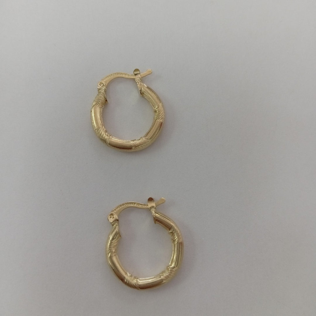 ARETES TEJIDO ARRACADAS CON DISEÑO 14K 2.7 GR (NUEVO)