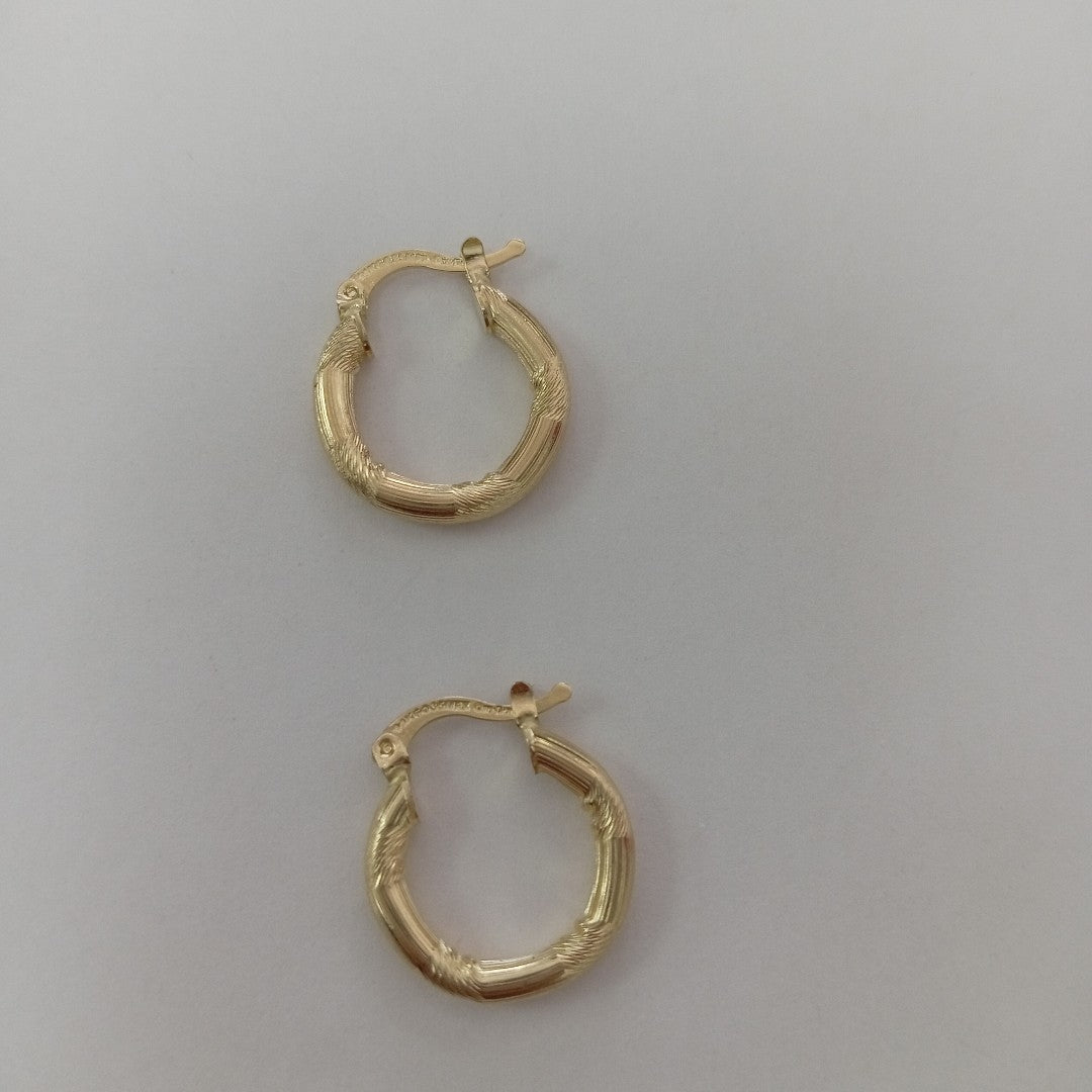 ARETES TEJIDO ARRACADAS CON DISEÑO 14K 2.7 GR (NUEVO)