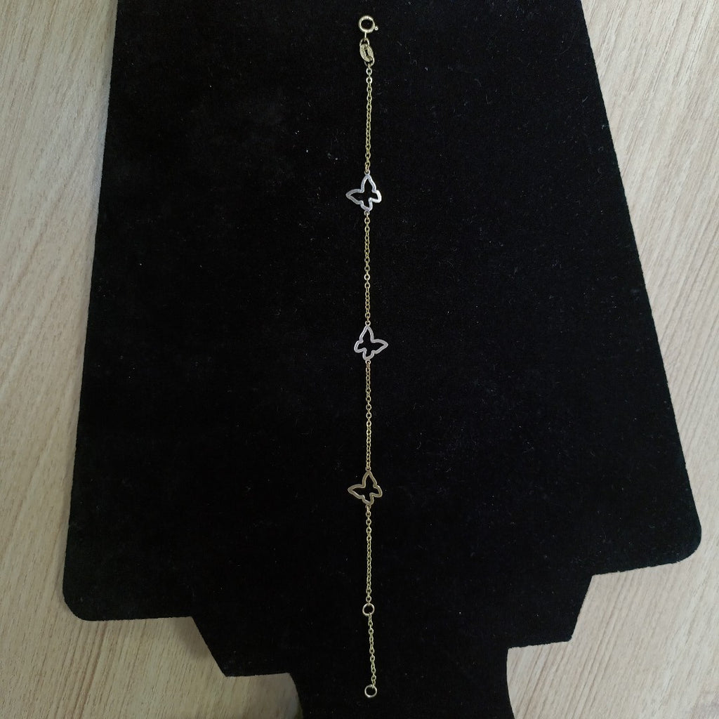 PULSERA ESPECIAL C MARIPOSAS 14K 18 CM 1.7 GR (NUEVO)