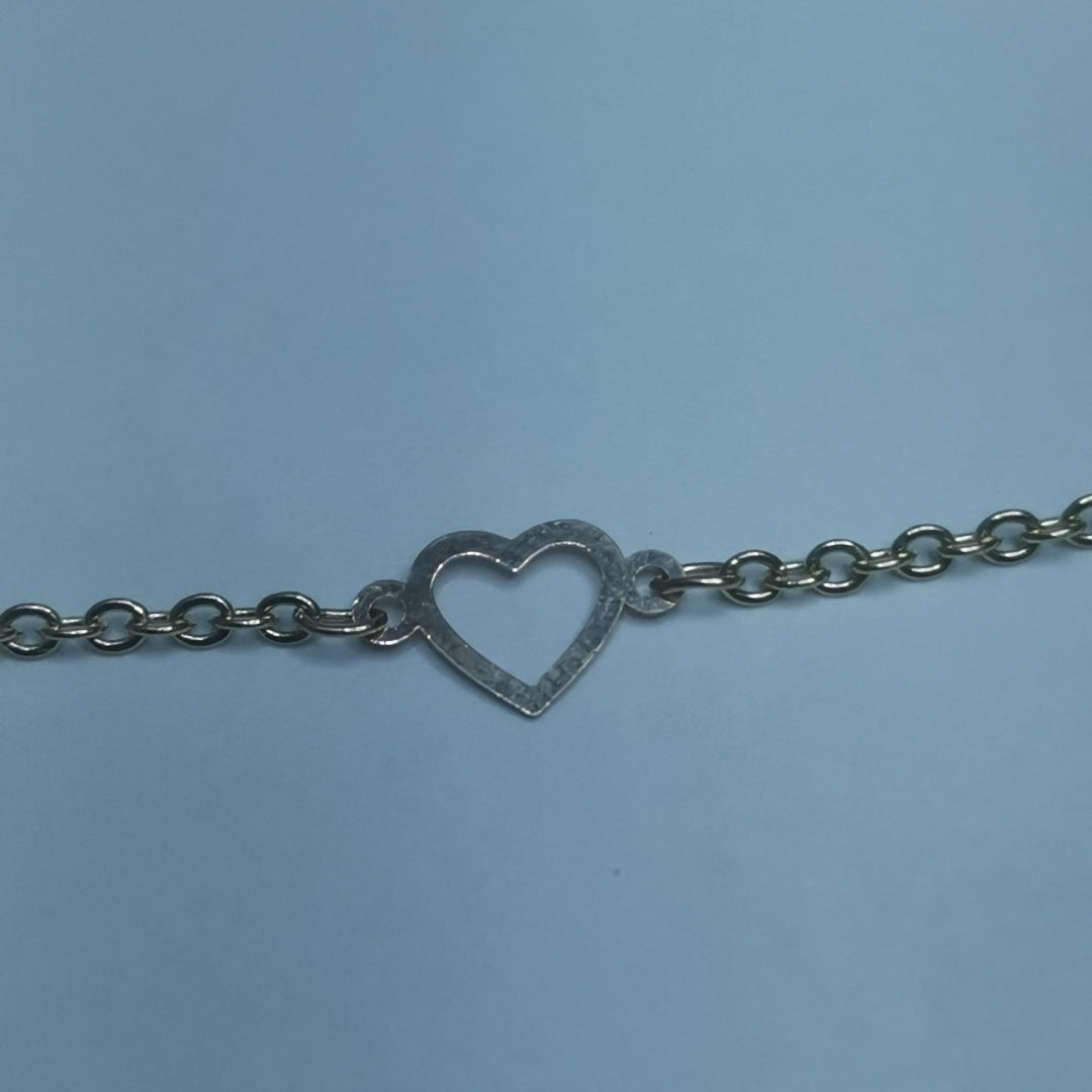 PULSERA ESPECIAL CON CORAZONES 14K 18 CM 1.3 GR (NUEVO)