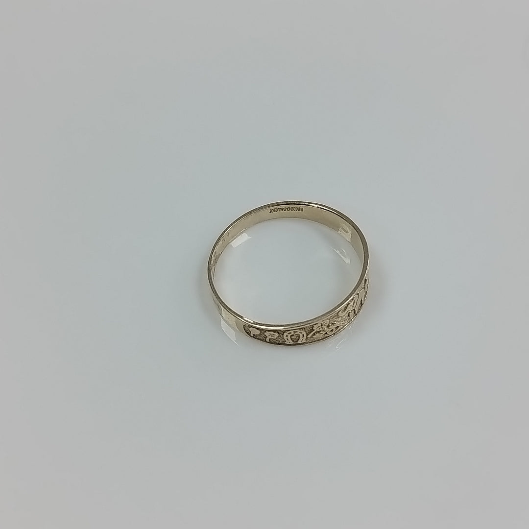ANILLOS ARGOLLA DE LA SUERTE 10K TALLA 7 1.1 GR (NUEVO)