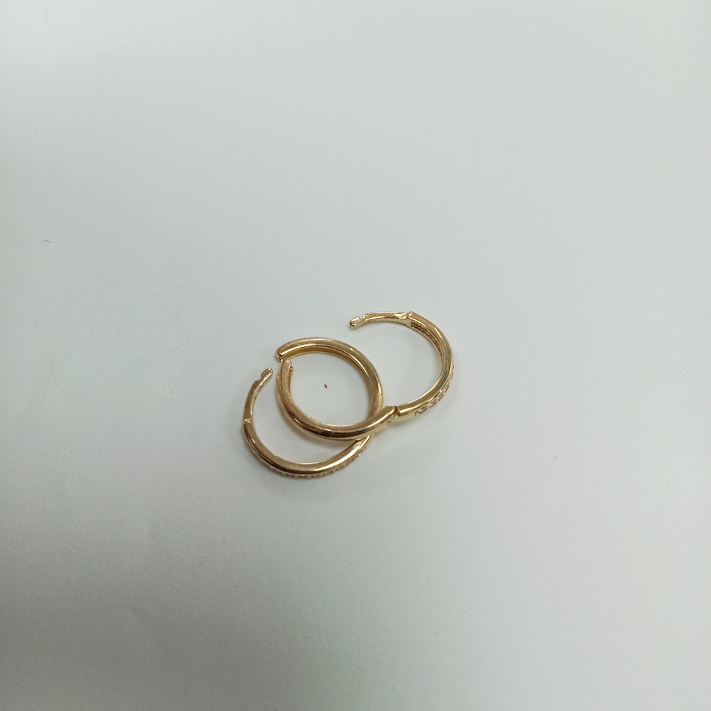 ARETES HUGGIES C CIRCONIA 14K 1.8 GR (NUEVO)