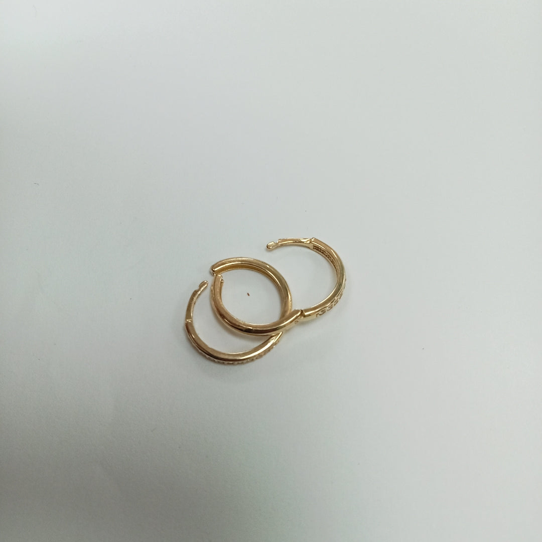 ARETES HUGGIES C CIRCONIA 14K 1.8 GR (NUEVO)