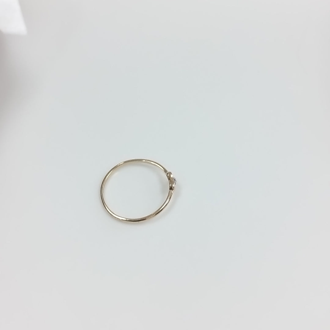 ANILLO ANILLITO FIG MOÑO C CIRCONIAS 14K 7 TALLA 0.9 GR (NUEVO)