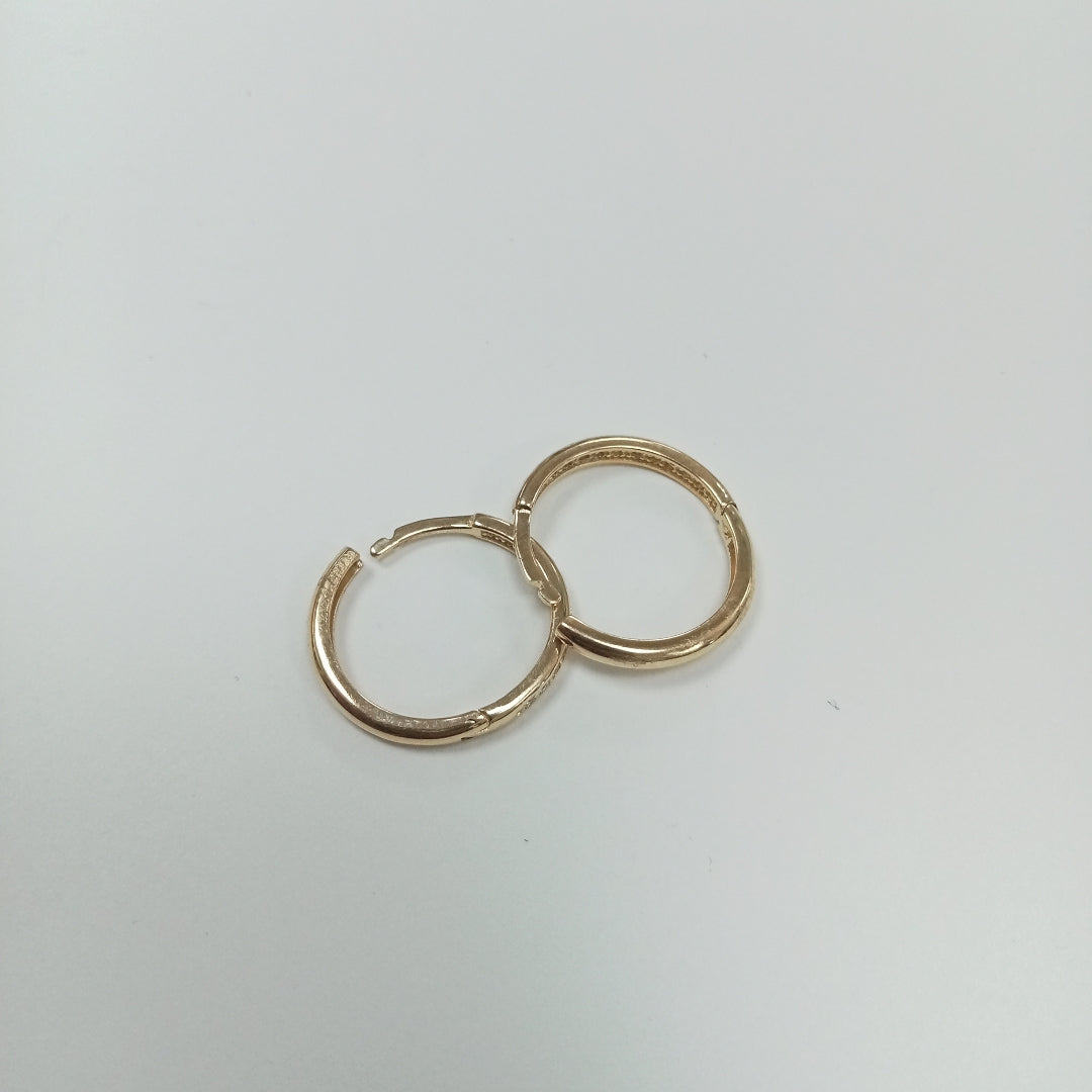 ARETES HUGGIES C CIRCONIA 14K 1.8 GR (NUEVO)