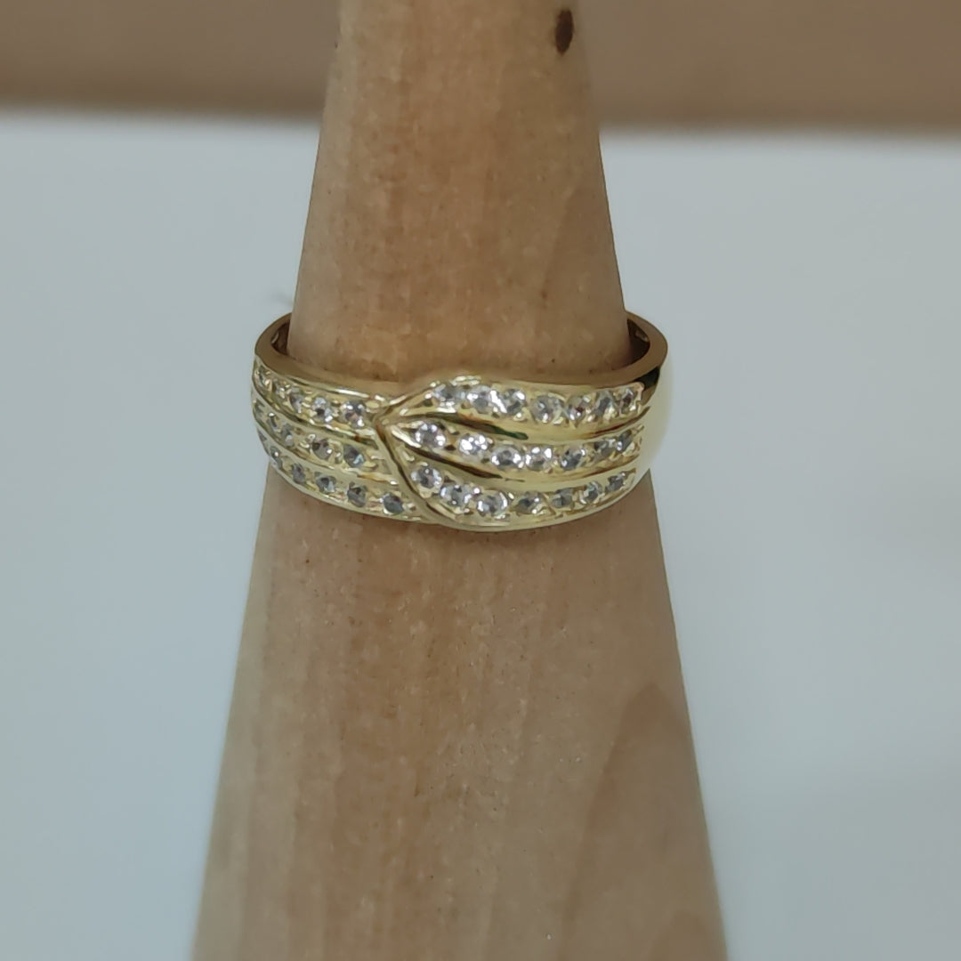 ANILLOS C CIRCONIAS 14K TALLA 8 3.1 GR (NUEVO)