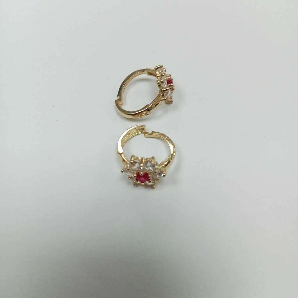 ARETES HUGGIES CON CIRCONIAS Y PIEDRA DE COLOR 14K 1.7 GR (NUEVO)
