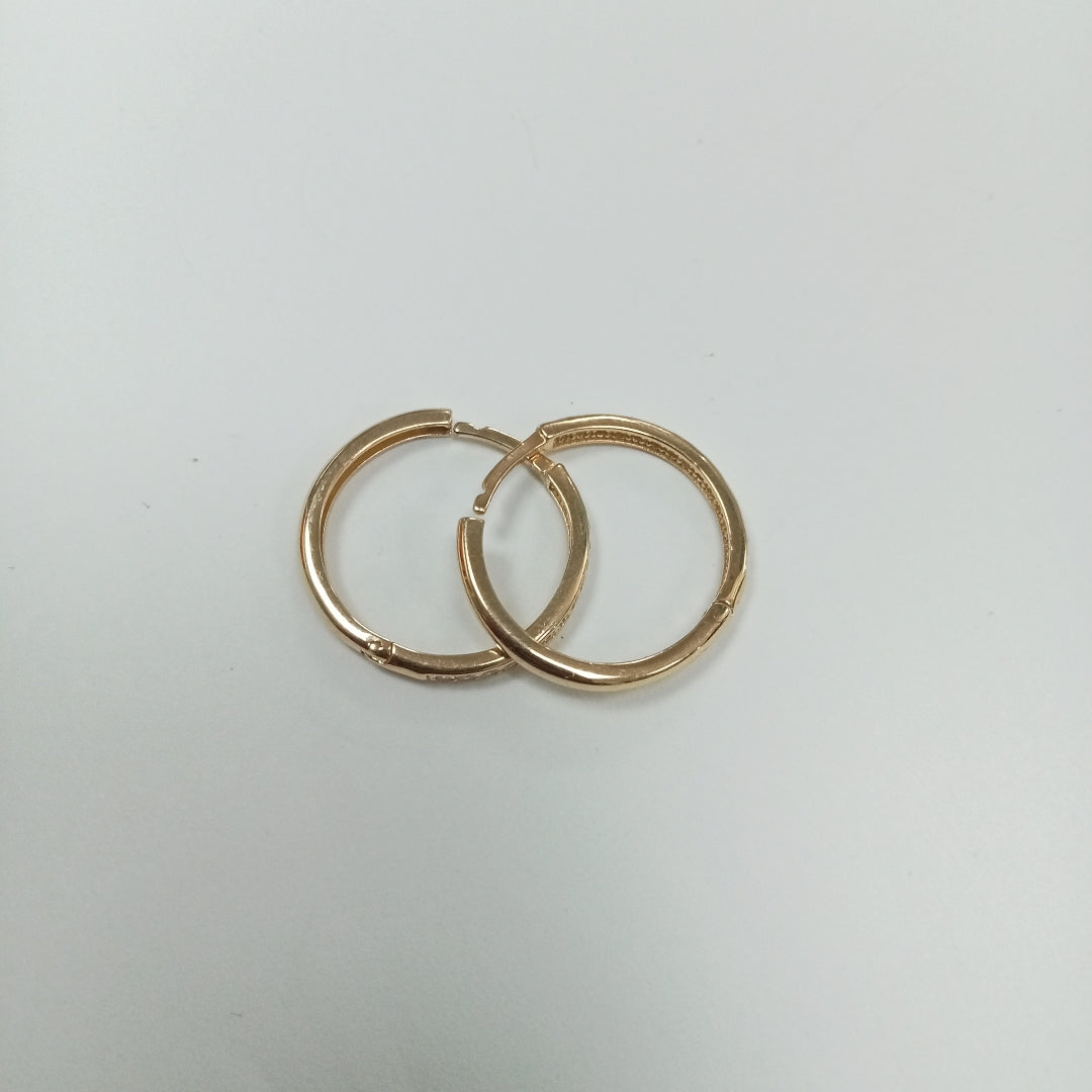 ARETES ARRACADAS C CIRCONIAS 14K 1.9 GR (NUEVO)
