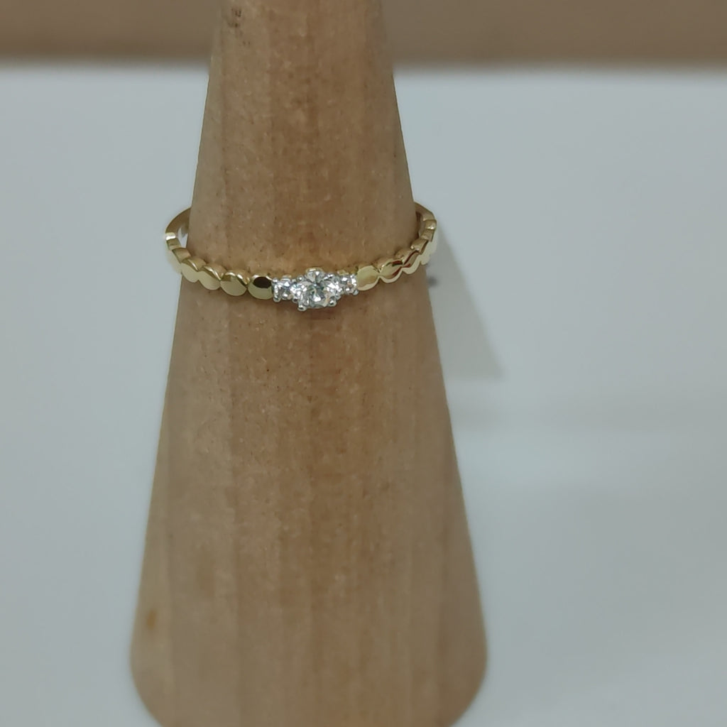 ANILLO ANILLITO C CIRCONIAS 14K 8 TALLA 1 GR (NUEVO)